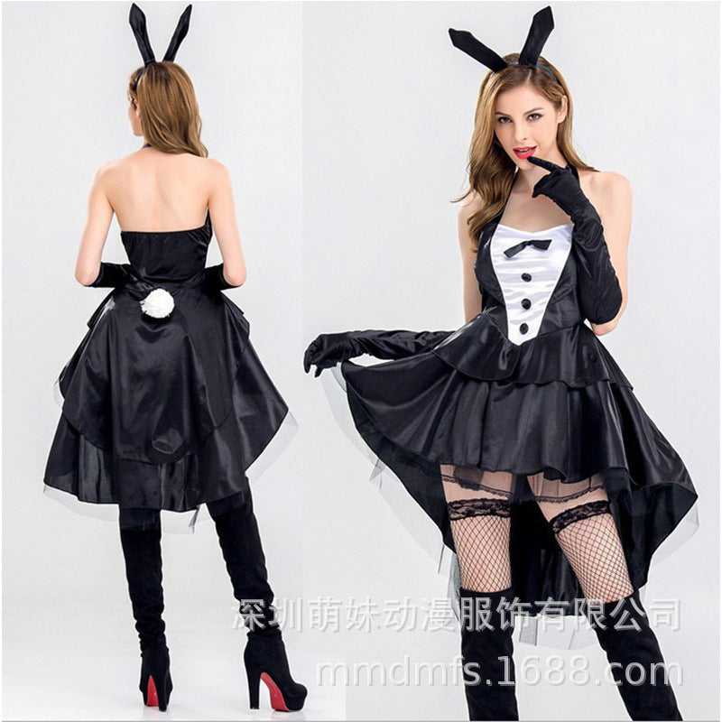 Sexy Lingerie Bunny Girl Bunny Costume Uniform Jazz Dance Halloween Girl Singer Collar Dance Costume Ds Performance Costume