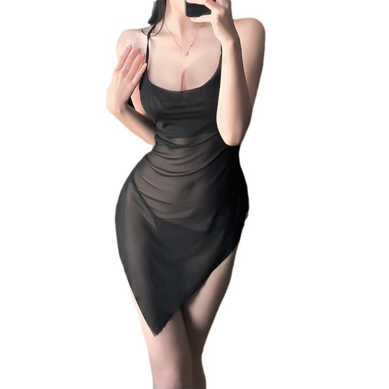 LS Sexy Lingerie Sexy Emotional Stepmother Skirt Pure Desire Suspender Hip Skirt Couple Fun Pajamas 8094