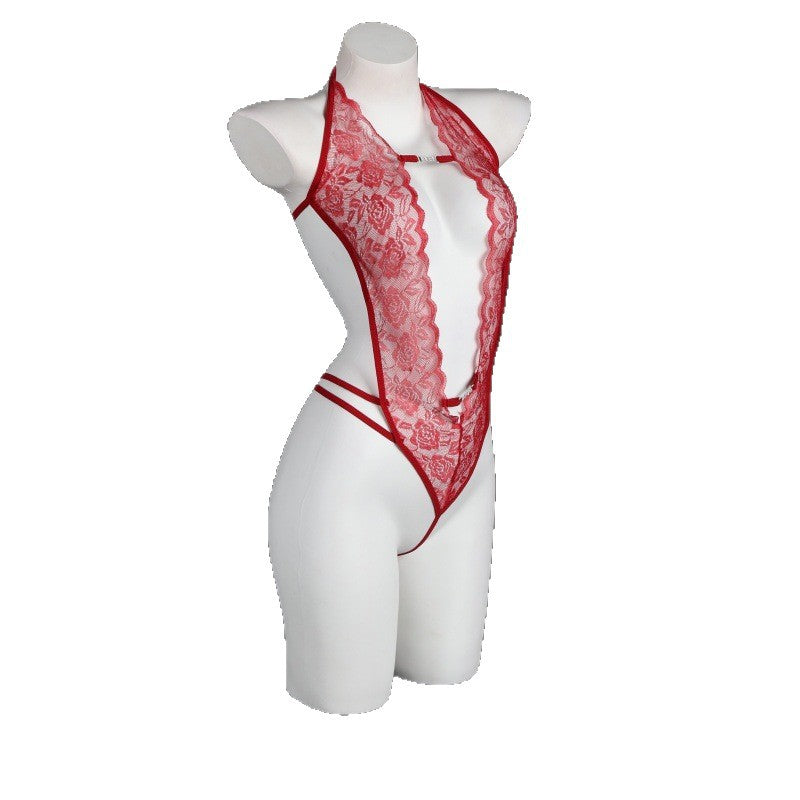 LS Sexy No-Take Off Small Breast Transparent One-Piece Lace Uniform Temptation Pure Desire Sexy Underwear Pajamas 8442