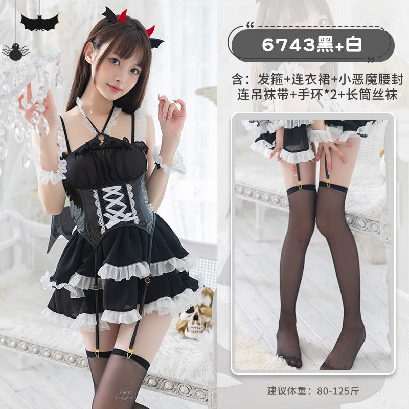 Faimu Wansheng Patent Leather Waist cosplay Deviruchi Sex Underwear Secondary Advanced Small Chest Uniform 6743