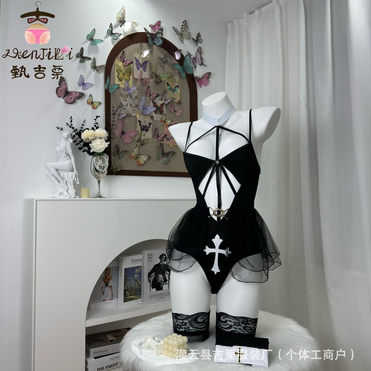 Jili Sexy Nun Uniform Sexy suit Halloween Costume Cosplay Nun Dress Up Costume