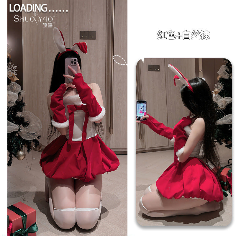 Shuo Yao sexy lingerie sexy Christmas shirt cute bunny dress new year party dress 012