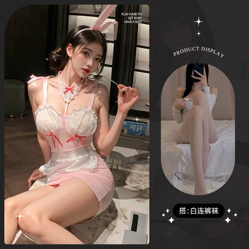 LS Sexy Lingerie Sexy See-Through Mesh Outfit Bunny Girl Uniform Temptation Cute Pure Desire Suit 9347