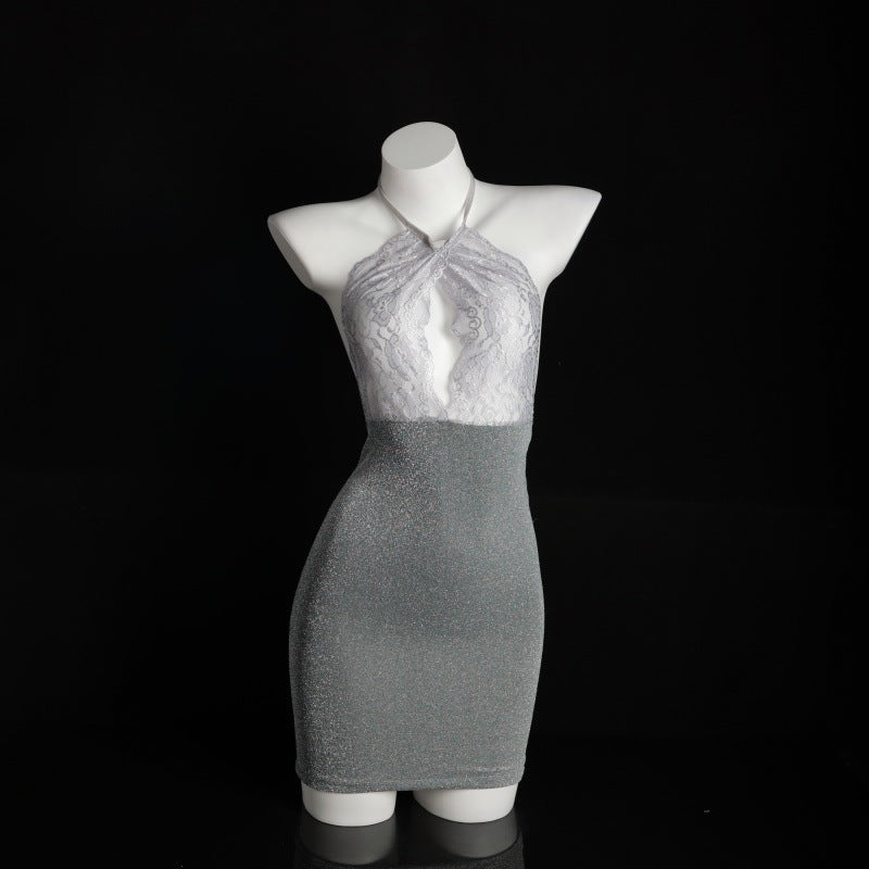 LS Sexy Lingerie Sexy Temptation Halter Neck Hip Skirt Uniform Temptation Suit Nightclub Outfit Secretary Outfit