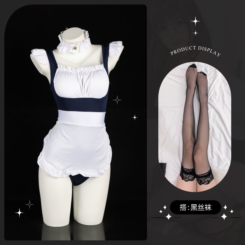 LS Sexy Lingerie Plus Size Sexy Maid Uniform Temptation Pajamas Pure Desire Role Maid Suit 8199