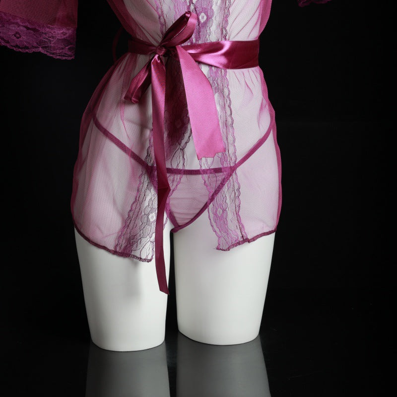 LS Sexy Lingerie Plus Size Sexy Pajamas Pure Desire Style Perspective Passion Temptation Small Breasts Revealing Big Suit Women