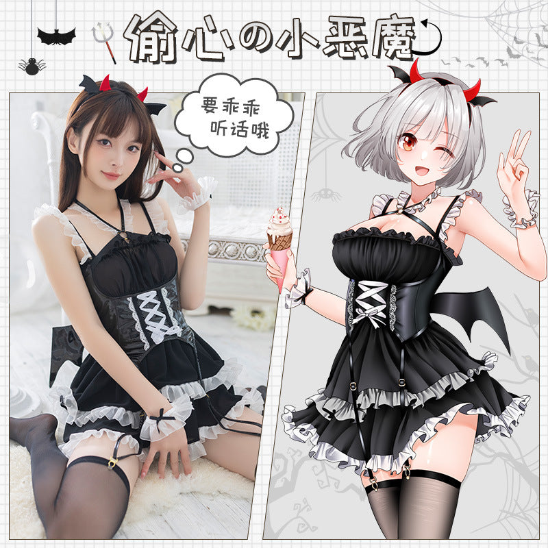 Faimu Wansheng Patent Leather Waist cosplay Deviruchi Sex Underwear Secondary Advanced Small Chest Uniform 6743