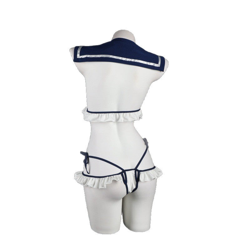 LS Sexy Lingerie Pure Desire Student Outfit Sexy Hollow Bow Backless Couple Flirting Uniform 9243