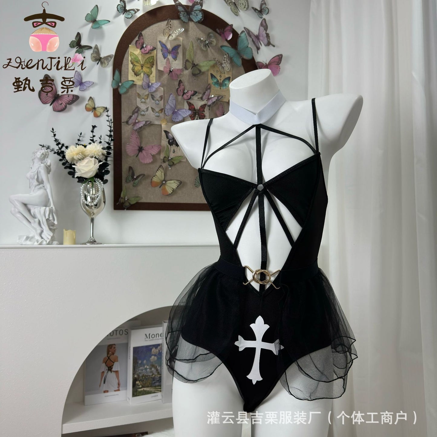 Jili Sexy Nun Uniform Sexy suit Halloween Costume Cosplay Nun Dress Up Costume