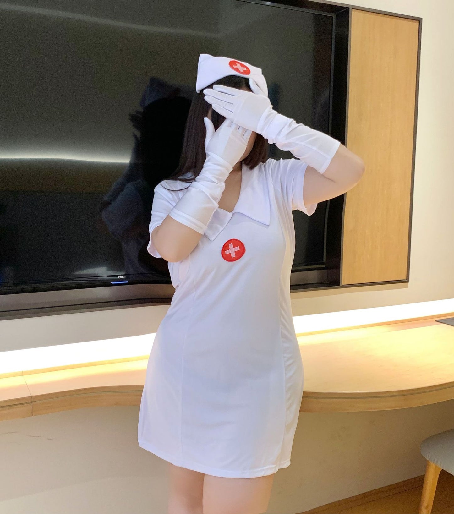 Plus size sexy lingerie women's extra fat and fat qima chainsaw Devil Hunter Halloween anime nurse suit corner clothing