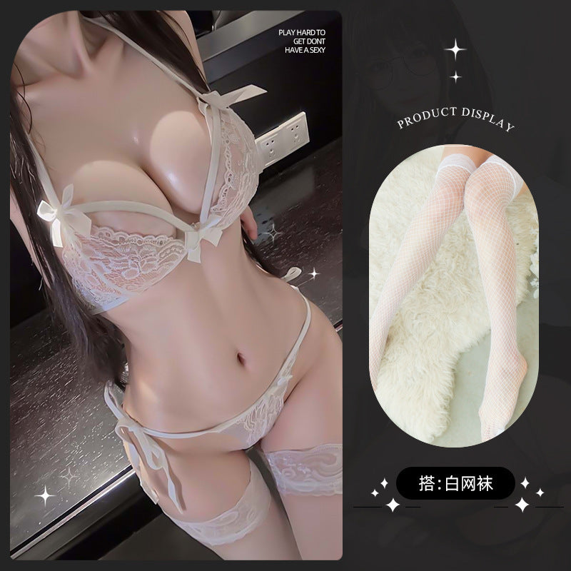 LS Sexy Underwear Thin Push-Up Breathable Lace Breast-Reducing Sexy Camisole Pure Desire Bra 9075