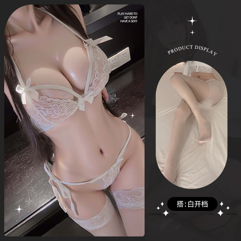LS Sexy Underwear Thin Push-Up Breathable Lace Breast-Reducing Sexy Camisole Pure Desire Bra 9075