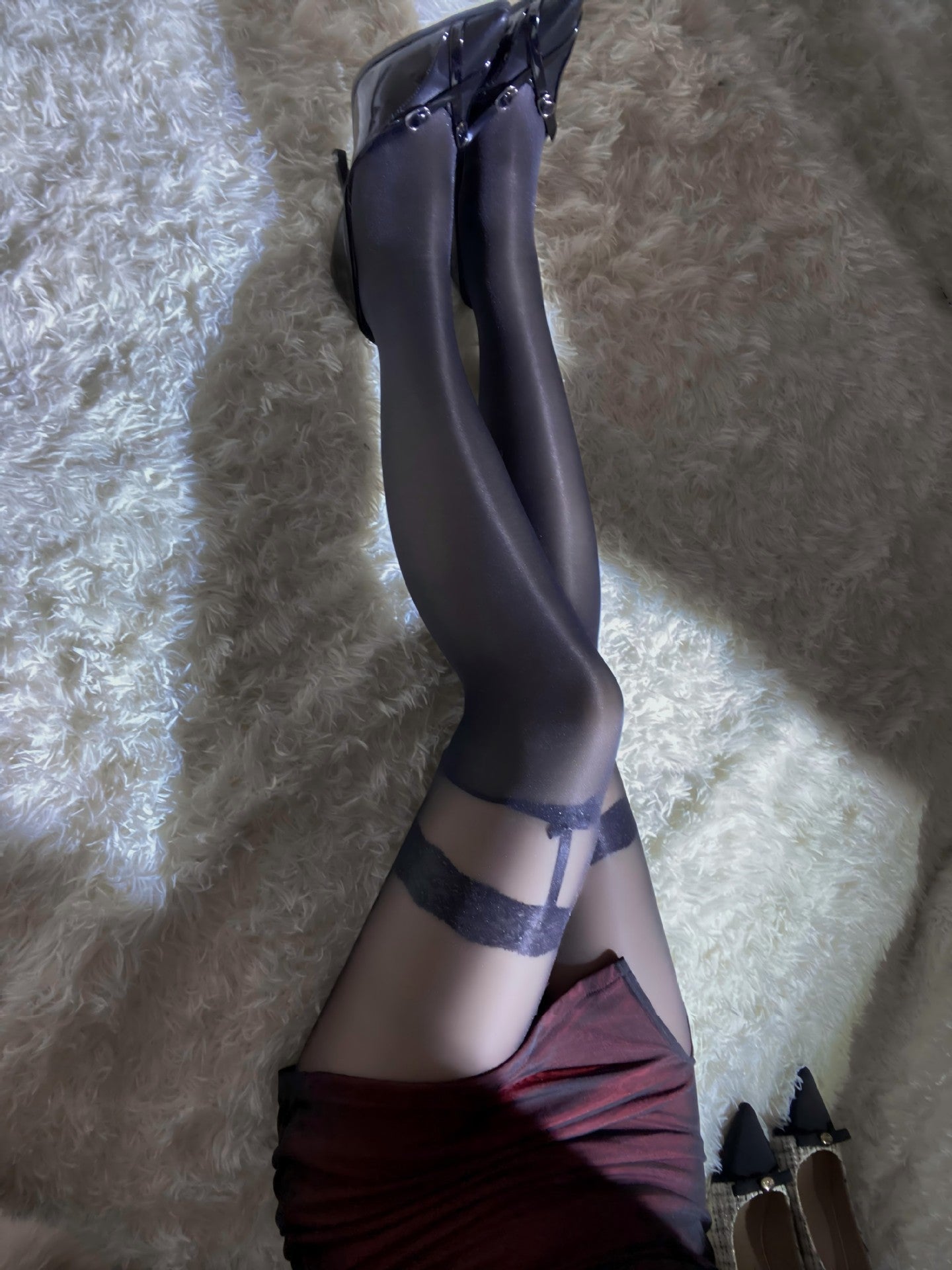 LS Sexy Stockings Hand-Torn Stockings Sexy Pure Desire Temptation Curry Silk Suspender Stockings Popular Model 1191