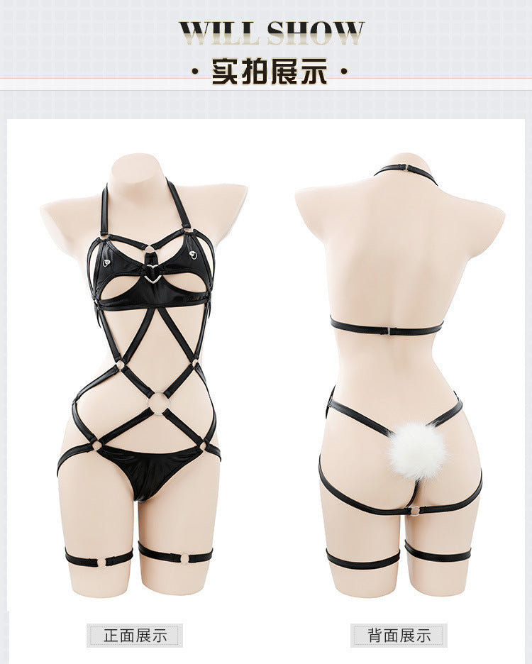Sexy lingerie bunny binding uniform seductive role play hot passion free off jumpsuit