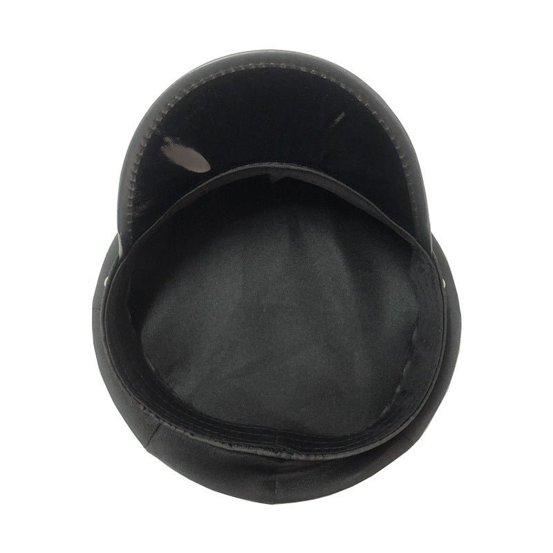 Black policewoman hat seductive octagonal hat flat top all-match Halloween role-playing props