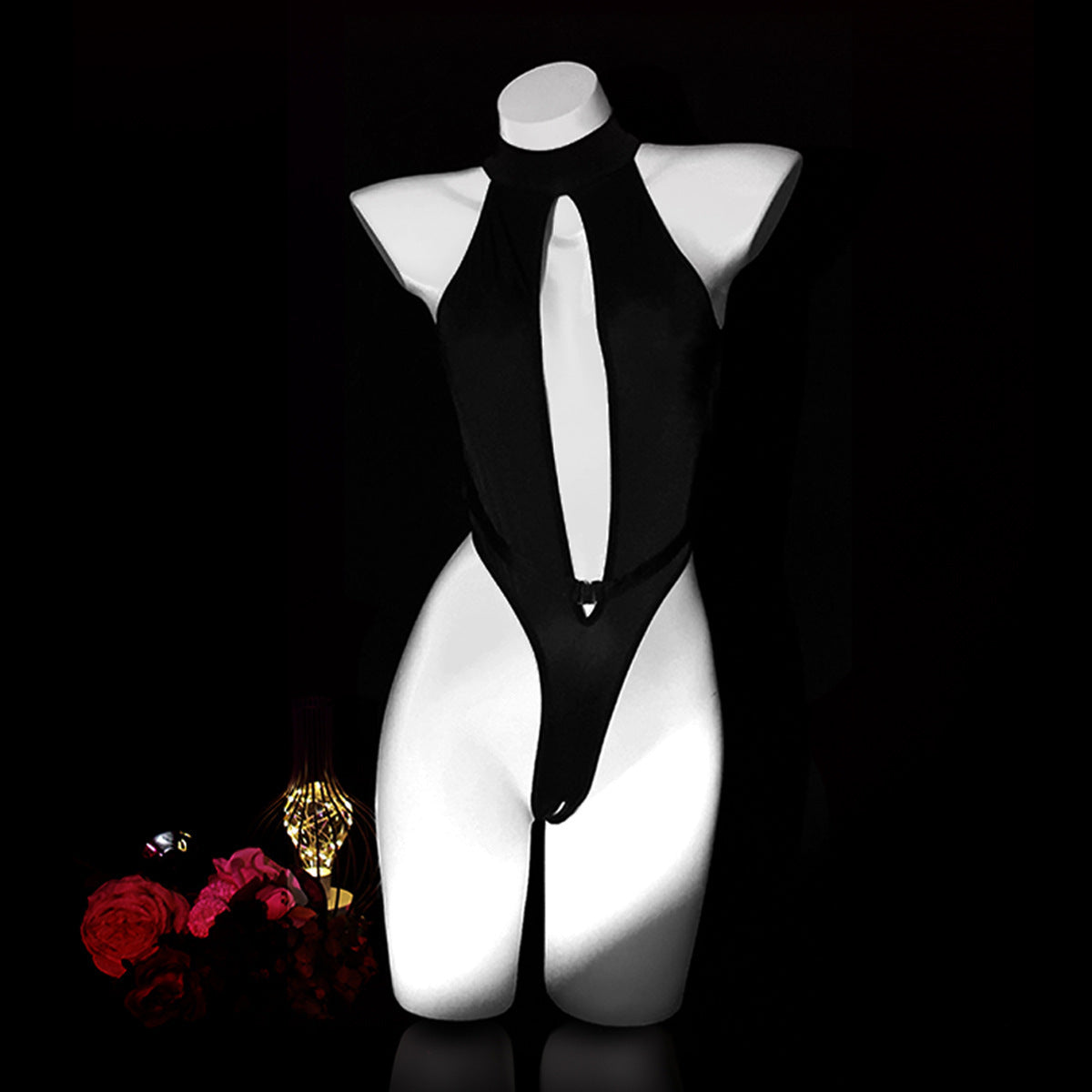 LS Sexy Lingerie Small Breast No-Take Off Hollow Uniform Temptation Pajamas Passion One-Piece Suit