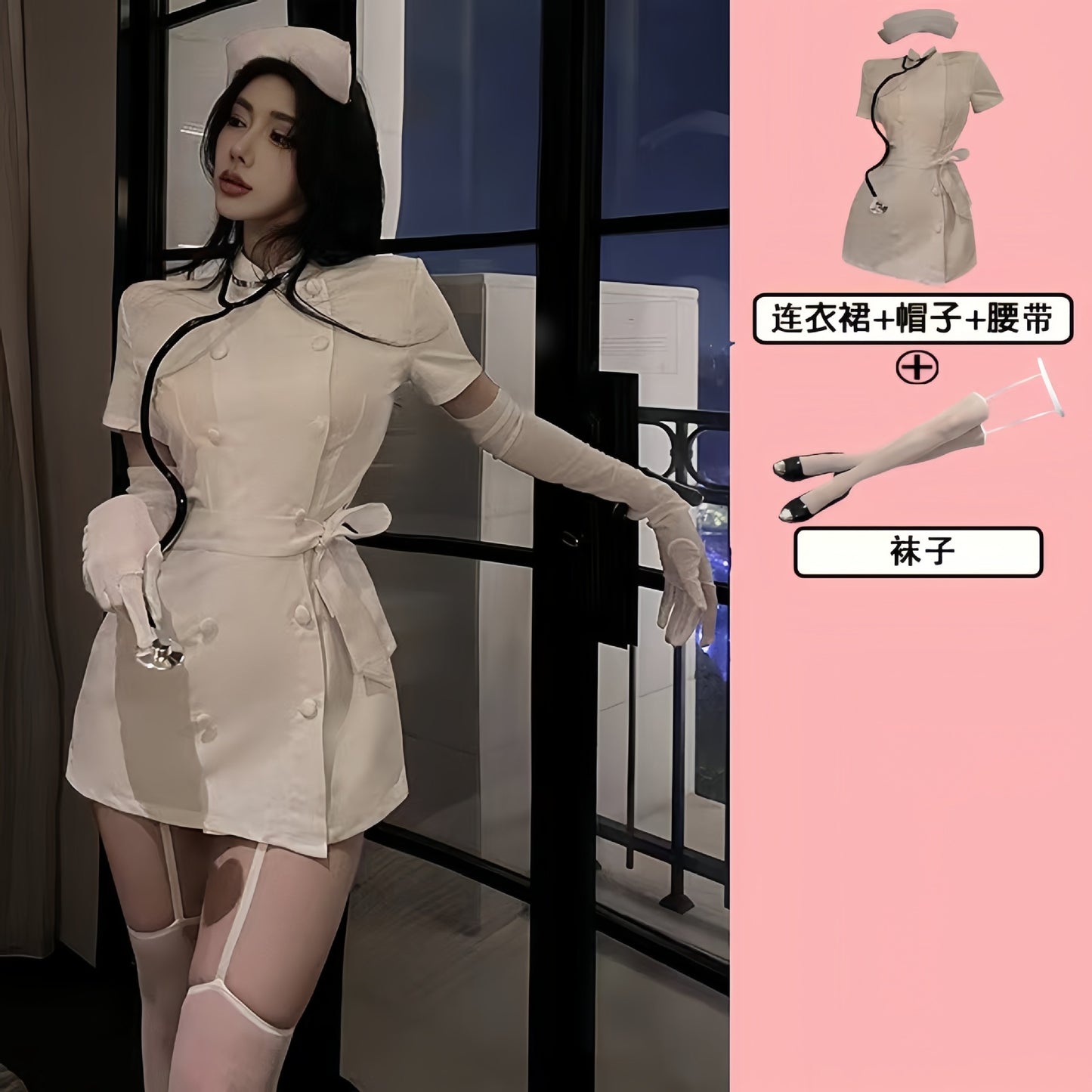 Sex Lingerie Sexy Halloween Night Pure Desire Maid suit cos White Angel Nurse Uniform Tempting Women