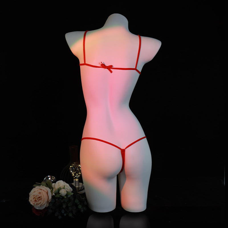 LS Sexy Lingerie Sexy Lace Temptation Three-Point Suit Open-Fit No-Take-Off Sexy Lingerie 2138
