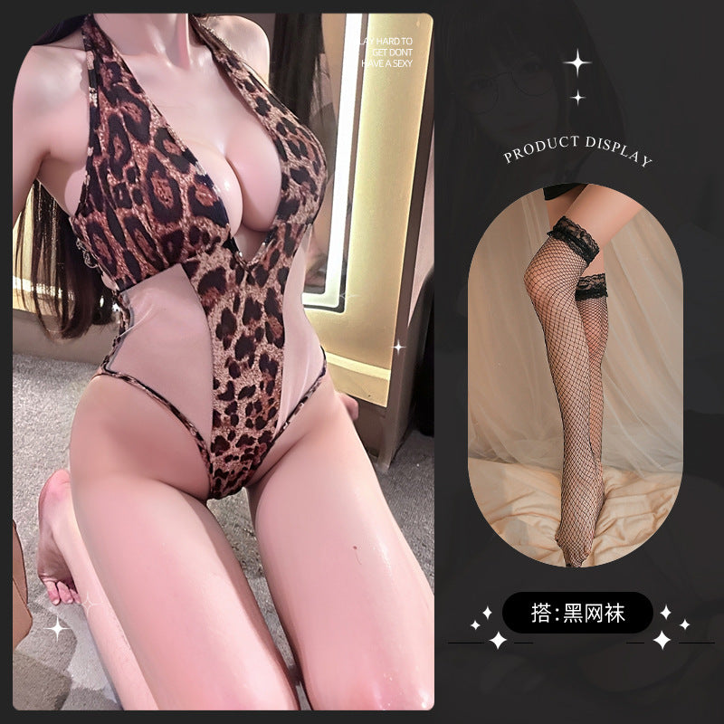 LS Sexy Leopard Print Sexy Lingerie Temptation Sexy Pajamas Bed Uniform Pure Desire Passion Suit 8994