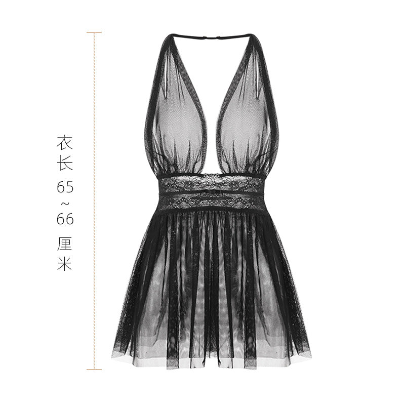 Ying sexy lingerie sexy deep V temptation plus size sleeping clothes strap nightdress women's home wear suit 3031