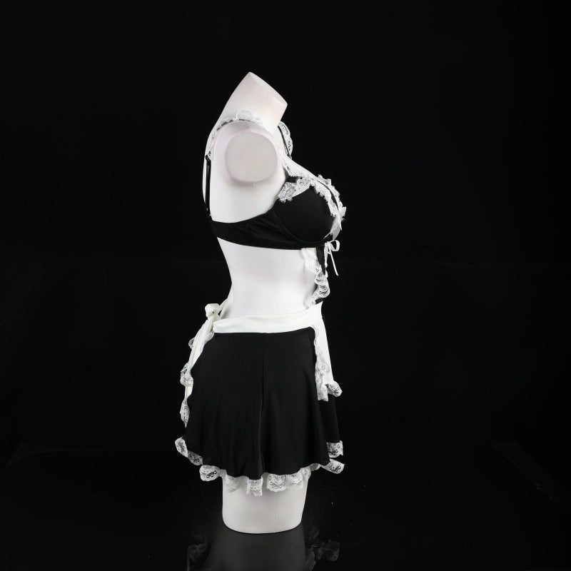 LS Sexy Lingerie Maid Outfit Sexy Maid Uniform Suspender Nightgown Dress Rabbit Stripper Pure Desire Suit