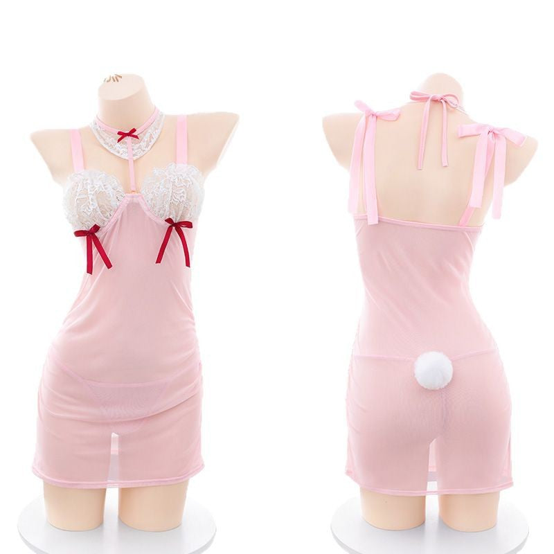 Love Like Sexy Lingerie Sexy New Cute Bow Mesh Bunny Girl Christmas Two-Dimensional Cute 5266
