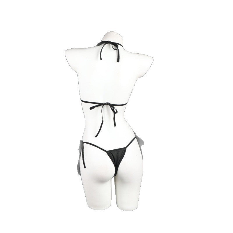 LS Sexy Underwear Lace Sexy Open Crotch No-Take Off See-Through Breast Exposing Three-Point Corset Jumpsuit 8903