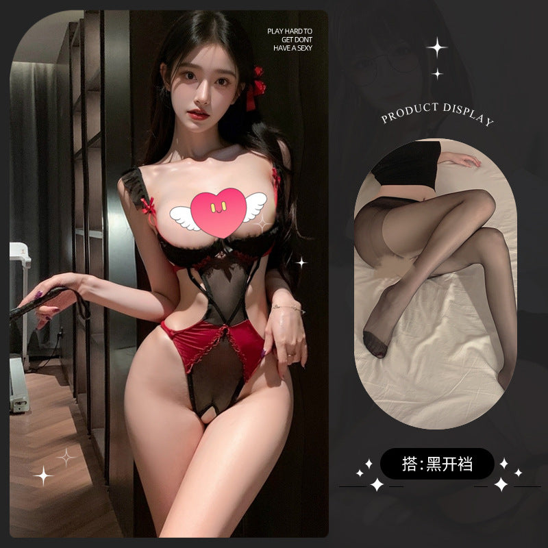LS Sexy Lingerie Women's Small Chest Push-up Bra Cleatron Anti-sagging Bra Jumpsuit 8926