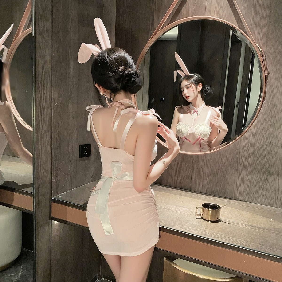 LS Sexy Lingerie Sexy See-Through Mesh Outfit Bunny Girl Uniform Temptation Cute Pure Desire Suit 9347