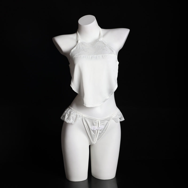LS Sexy Vintage Lace Temptation Sex Lingerie Bellyband Pajamas Lace-up Temptation 8353