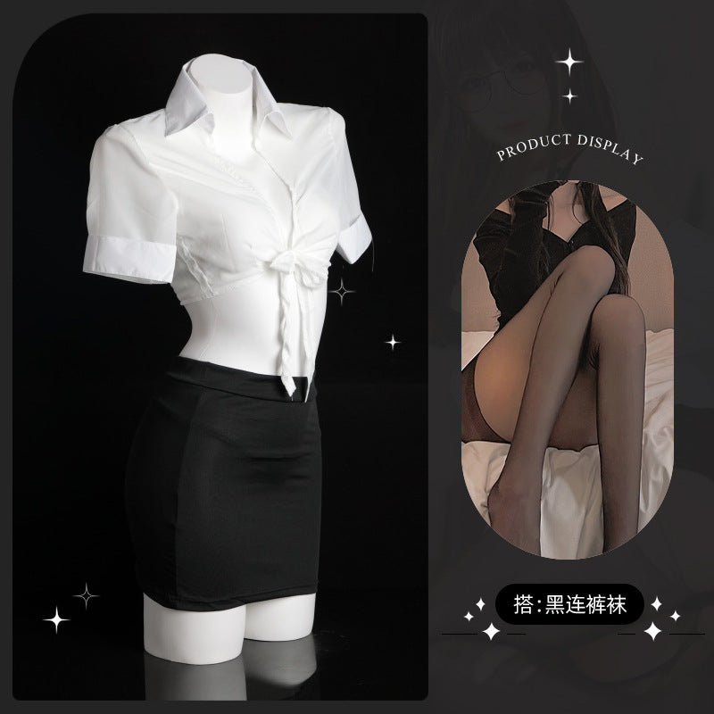 LS Sexy Lingerie Sexy Uniform Ol Secretary Outfit Tight Temptation Passion Suit Role Play 9105