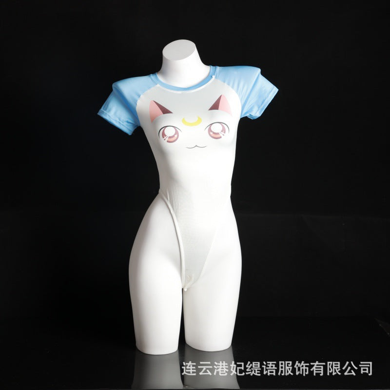 LS Sexy Lingerie Two-Dimensional Tight Open-Fit No-Take-Off Jumpsuit Sexy Temptation Bed Flirting Uniform