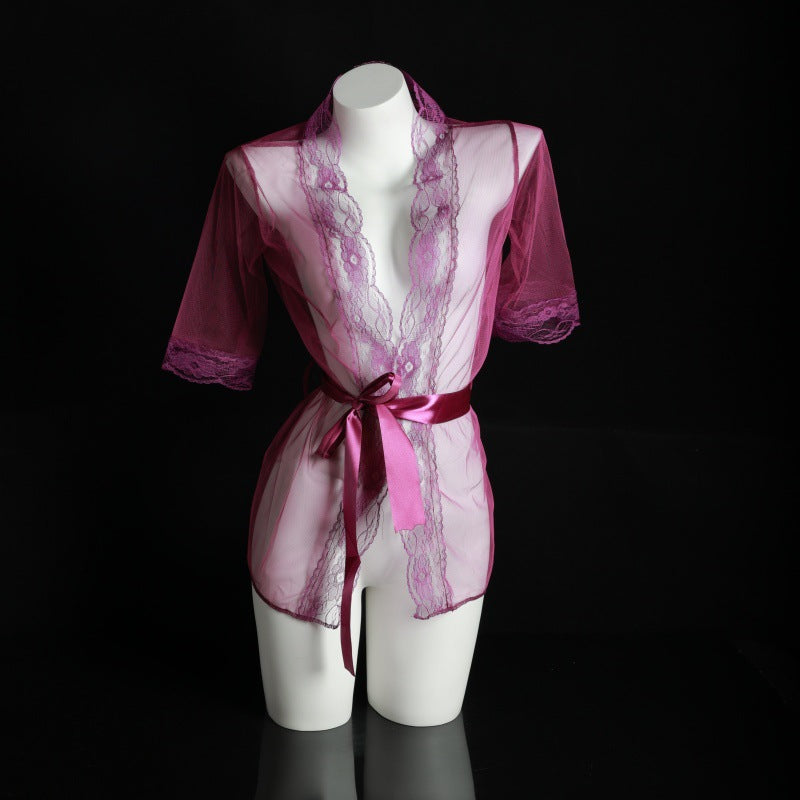 LS Sexy Lingerie Plus Size Sexy Pajamas Pure Desire Style Perspective Passion Temptation Small Breasts Revealing Big Suit Women
