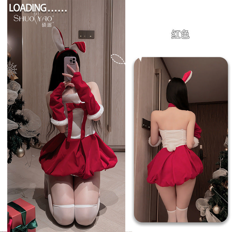 Shuo Yao sexy lingerie sexy Christmas shirt cute bunny dress new year party dress 012