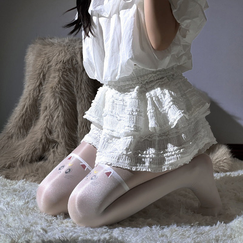 LS Sex Stockings Hand Tear Stockings Sexy Pure Desire Temptation Curis Curis Cute Cat Stacked Socks