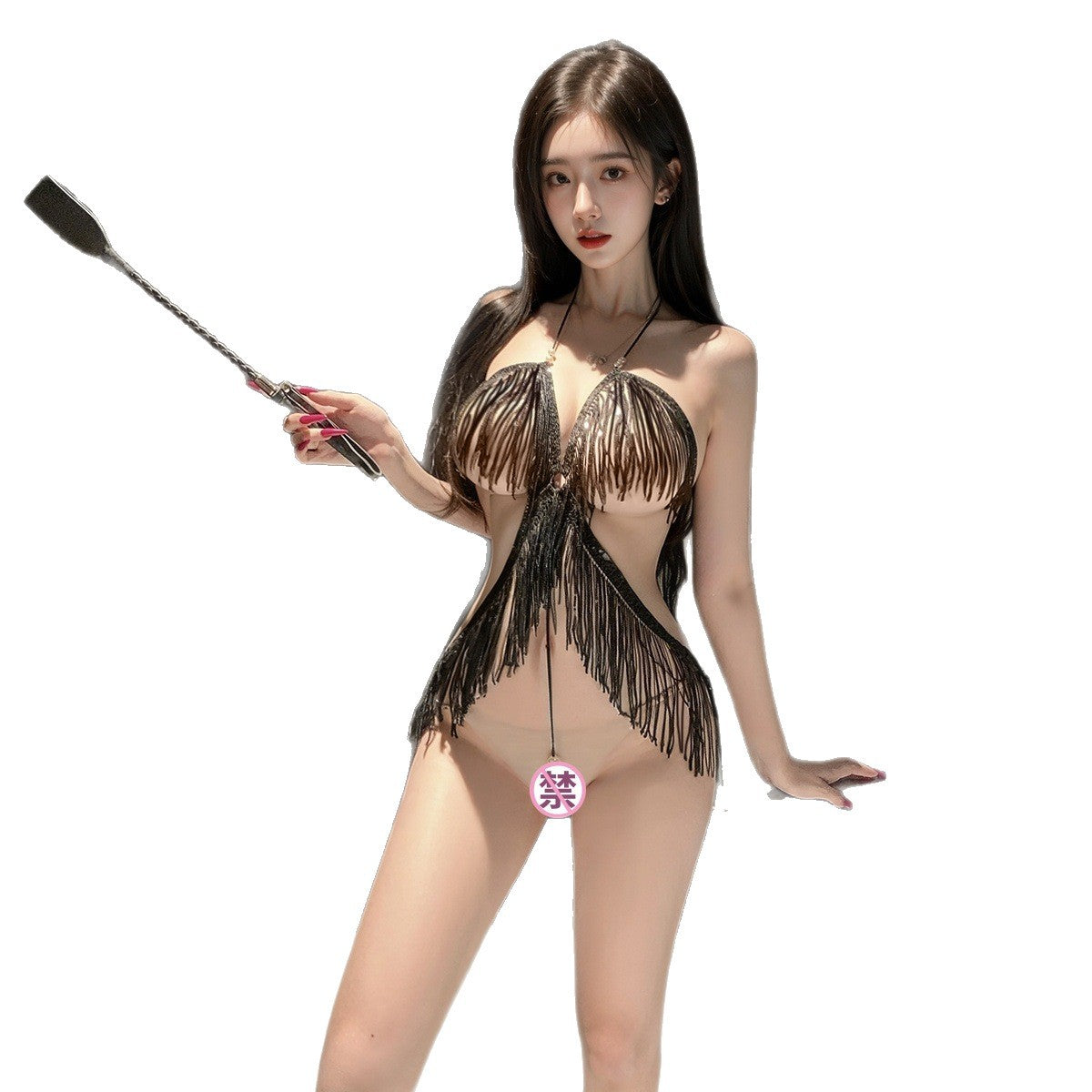LS Sexy Underwear Sexy Tassel Siamese Pearl Suit Couple Bedding suit Uniform 9461
