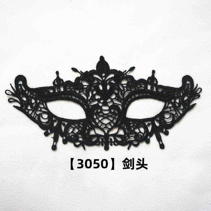 Factory Direct Sales Black Queen Sexy Lace Eye Mask Fashion Theme Prom Party Mask Halloween Christmas