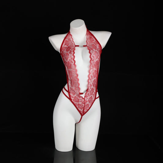 LS Sexy No-Take Off Small Breast Transparent One-Piece Lace Uniform Temptation Pure Desire Sexy Underwear Pajamas 8442