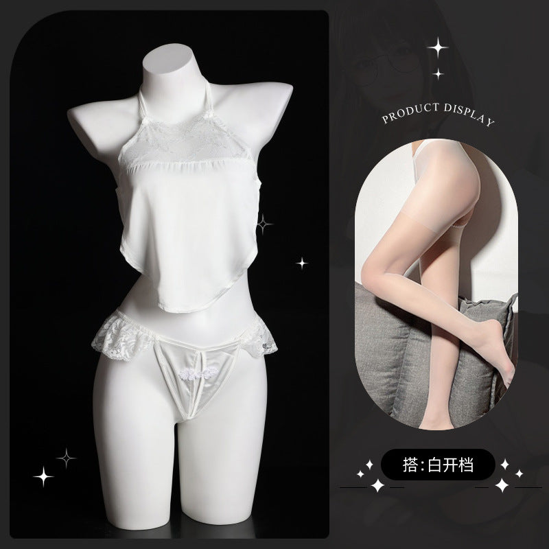 LS Sexy Vintage Lace Temptation Sex Lingerie Bellyband Pajamas Lace-up Temptation 8353