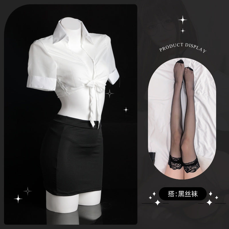 LS Sexy Lingerie Sexy Uniform Ol Secretary Outfit Tight Temptation Passion Suit Role Play 9105