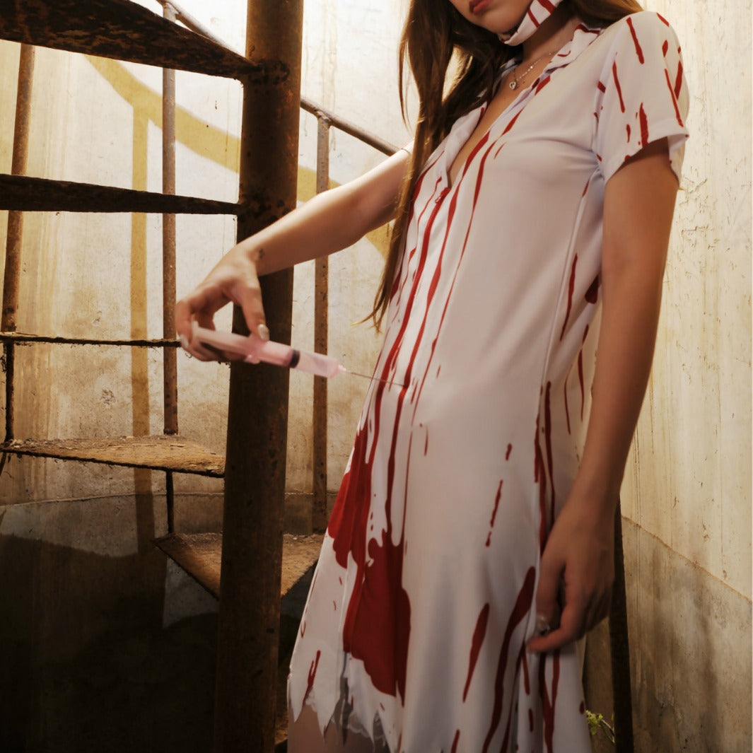Cross Border Vampire Female Nurse Costume Role Playing Game Uniform Halloween Stenty Underwear Ghost Nurse 5