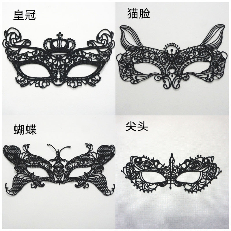 Factory Direct Sales Black Queen Sexy Lace Eye Mask Fashion Theme Prom Party Mask Halloween Christmas