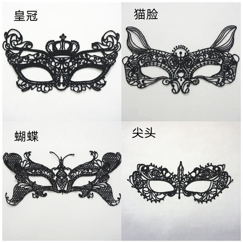 Factory Direct Sales Black Queen Sexy Lace Eye Mask Fashion Theme Prom Party Mask Halloween Christmas
