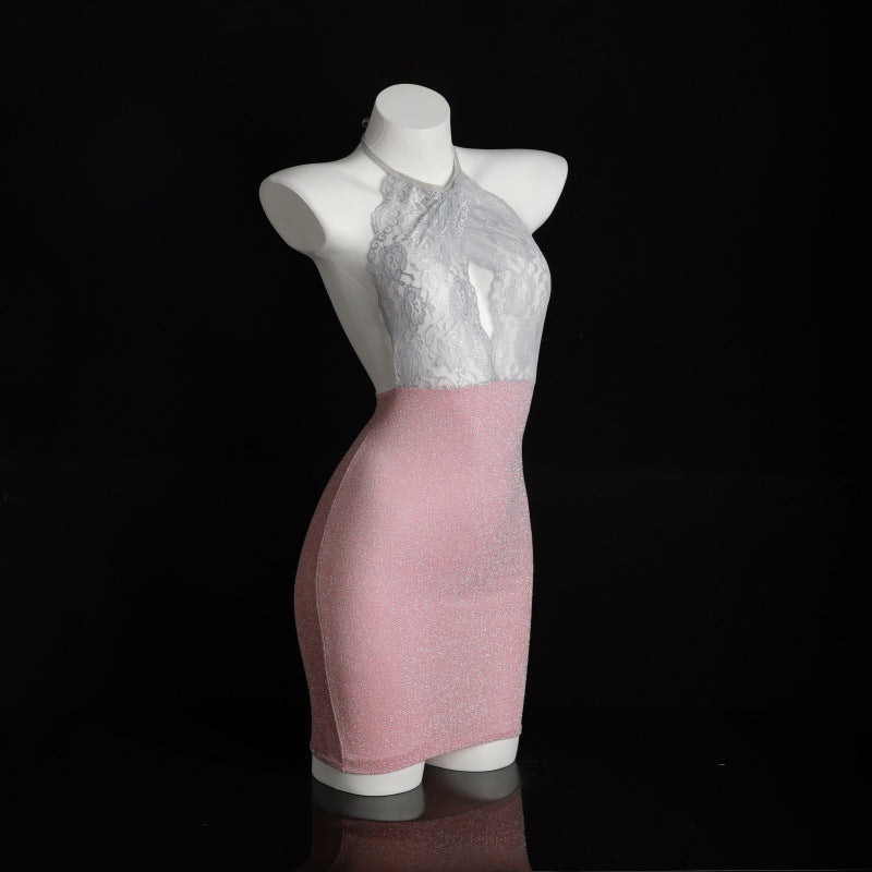 LS Sexy Lingerie Sexy Temptation Halter Neck Hip Skirt Uniform Temptation Suit Nightclub Outfit Secretary Outfit