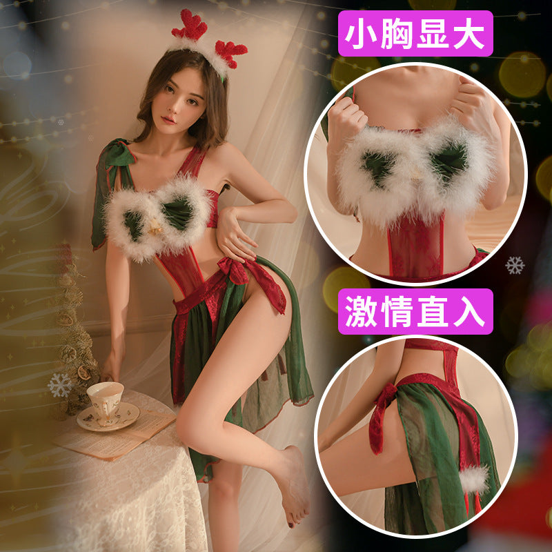 Sexy lingerie Christmas combination uniform temptation Halloween cosplay suit National style bellyband flying Hanfu