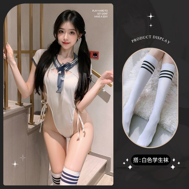 LS Sex Underwear Products Sexy Uniform Temptation Pajamas Pure Desire Small Chest Large One-piece Student Uniform