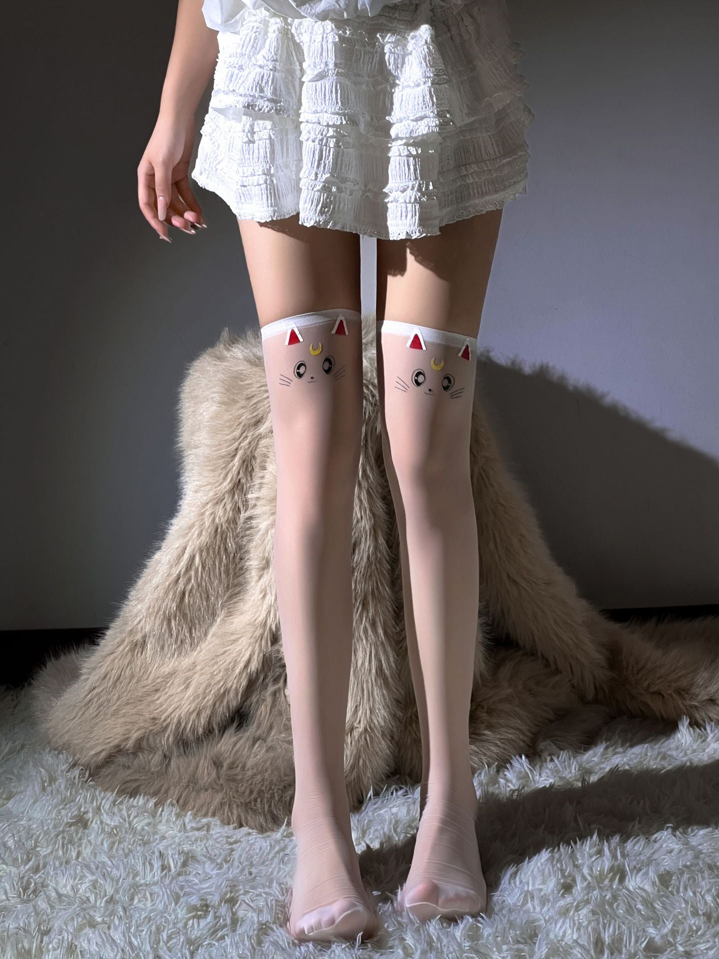 LS Sex Stockings Hand Tear Stockings Sexy Pure Desire Temptation Curis Curis Cute Cat Stacked Socks