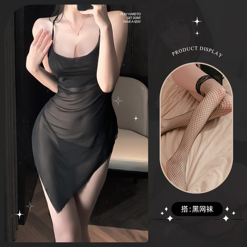 LS Sexy Lingerie Sexy Emotional Stepmother Skirt Pure Desire Suspender Hip Skirt Couple Fun Pajamas 8094