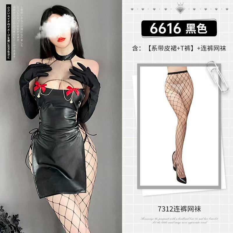 Halloween Demon Horn Hair Accessories Demon Patent Leather Strap Temptation Warsuit Sexy Underwear Valentine's Day Hair