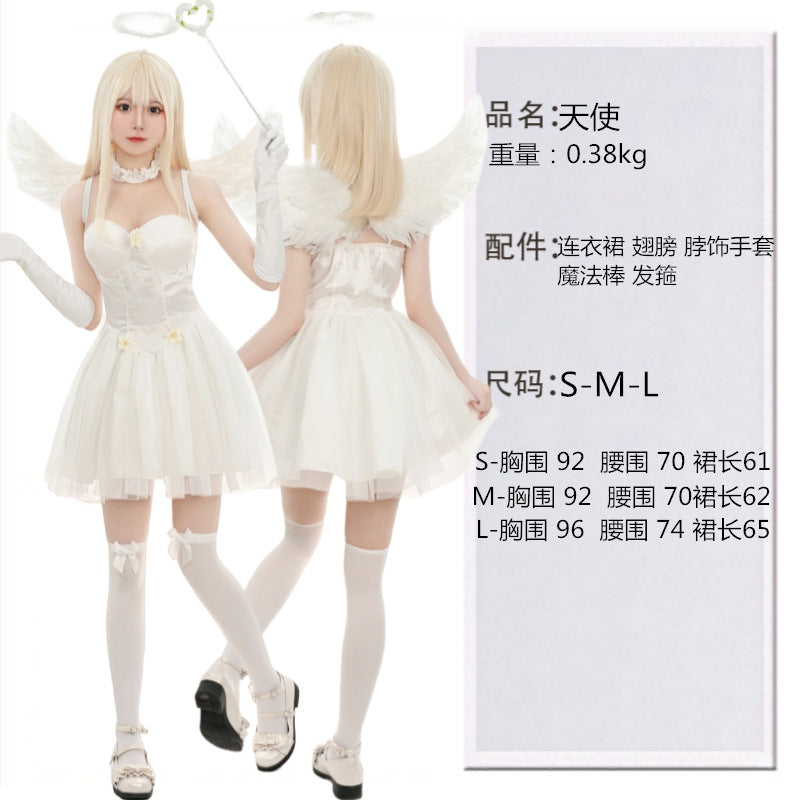 Black Sexy Halloween Dark Angel Costume Sexy Uniform Game Zombie Costume Female Ghost Bride Demon Costume